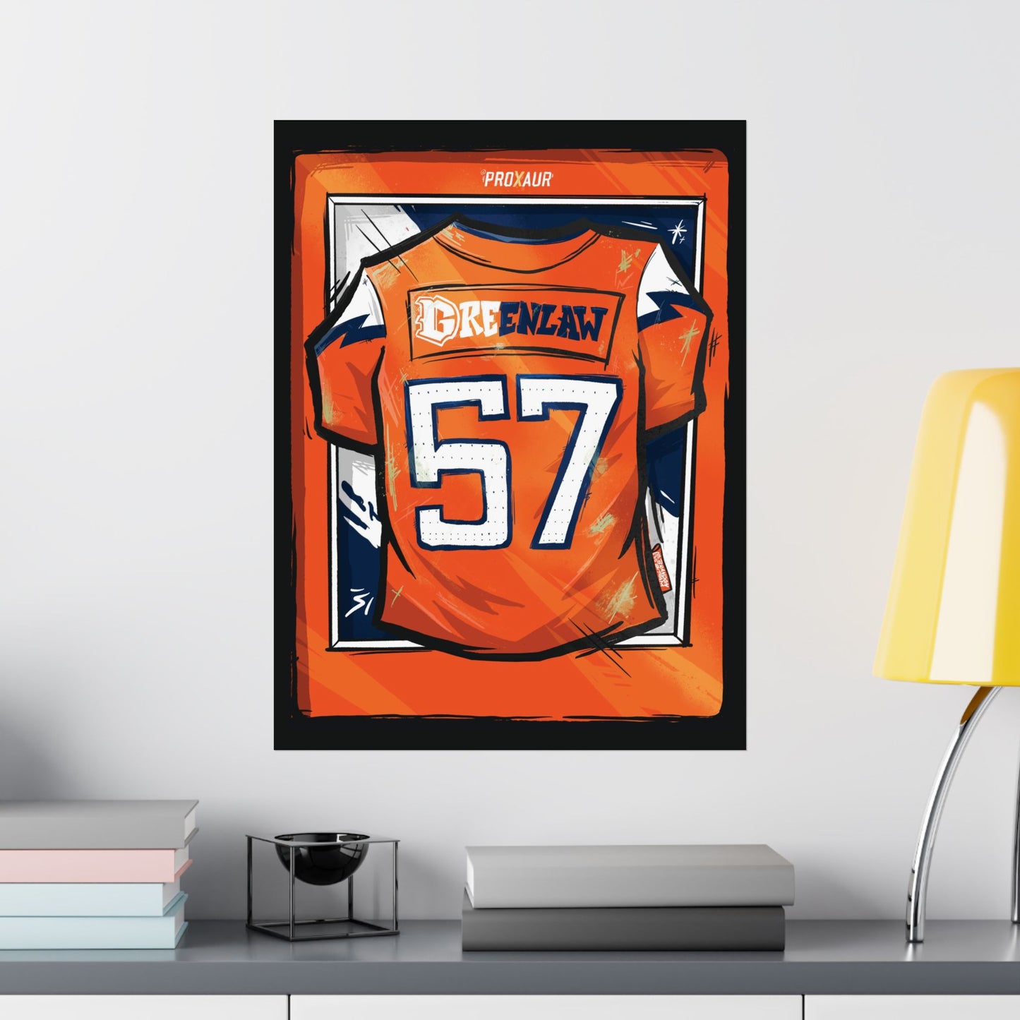 Dre Greenlaw #57 Denver 'Home Orange' Jersey Poster