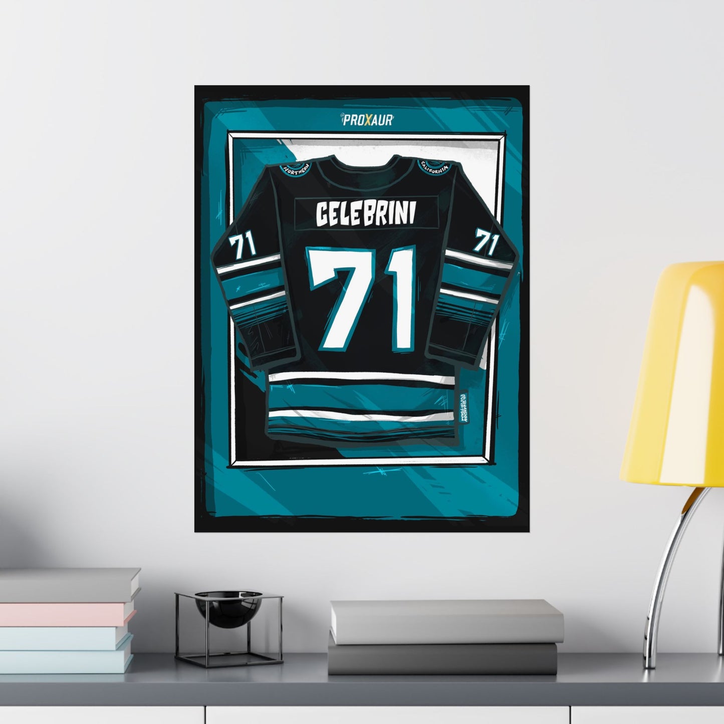 Celebrini #71 San Jose 2025-26 Black Alternate Jersey Poster