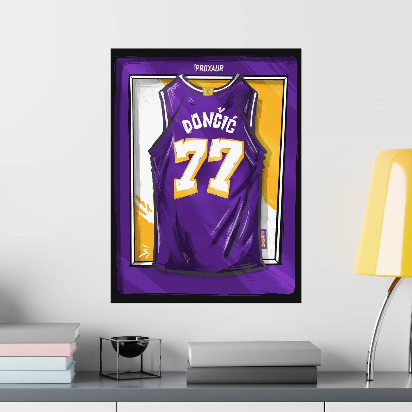 Doncic #77 Los Angeles '2025–26 Statement Edition' Jersey Poster