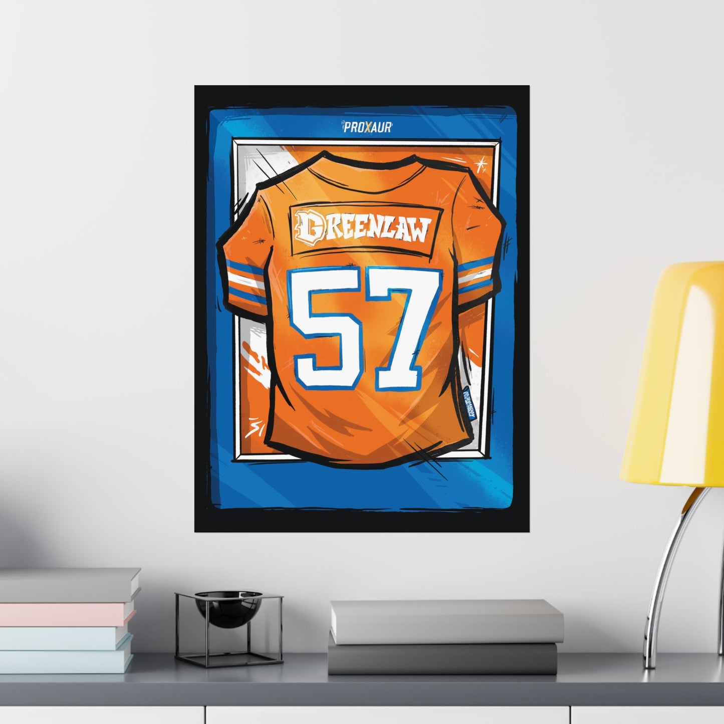 Dre Greenlaw #57 Denver 'Throwback Orange' Jersey Poster