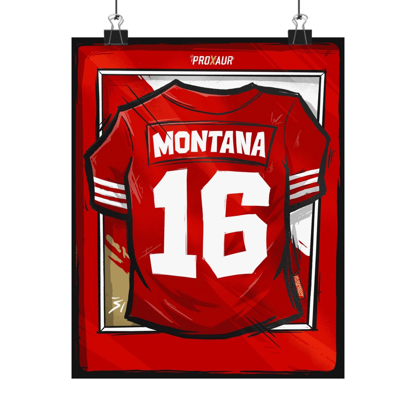 Joe Montana #16 San Francisco 'Classic Red' Jersey Poster