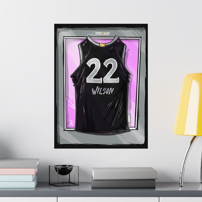 A'ja Wilson Wilson #22 Las Vegas Black/Pink Jersey Poster