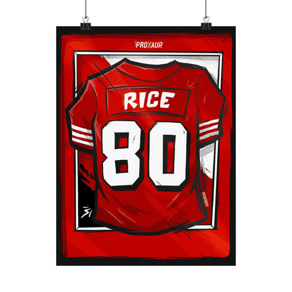 Jerry Rice #80 San Francisco '94 Red' Jersey Poster