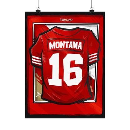Joe Montana #16 San Francisco 'Classic Red' Jersey Poster