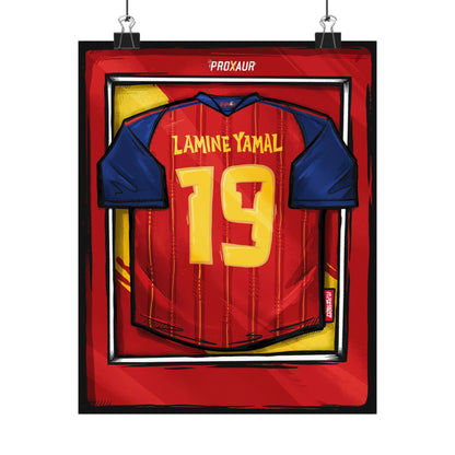 Lamine Yamal Spain Fútbol Jersey Poster