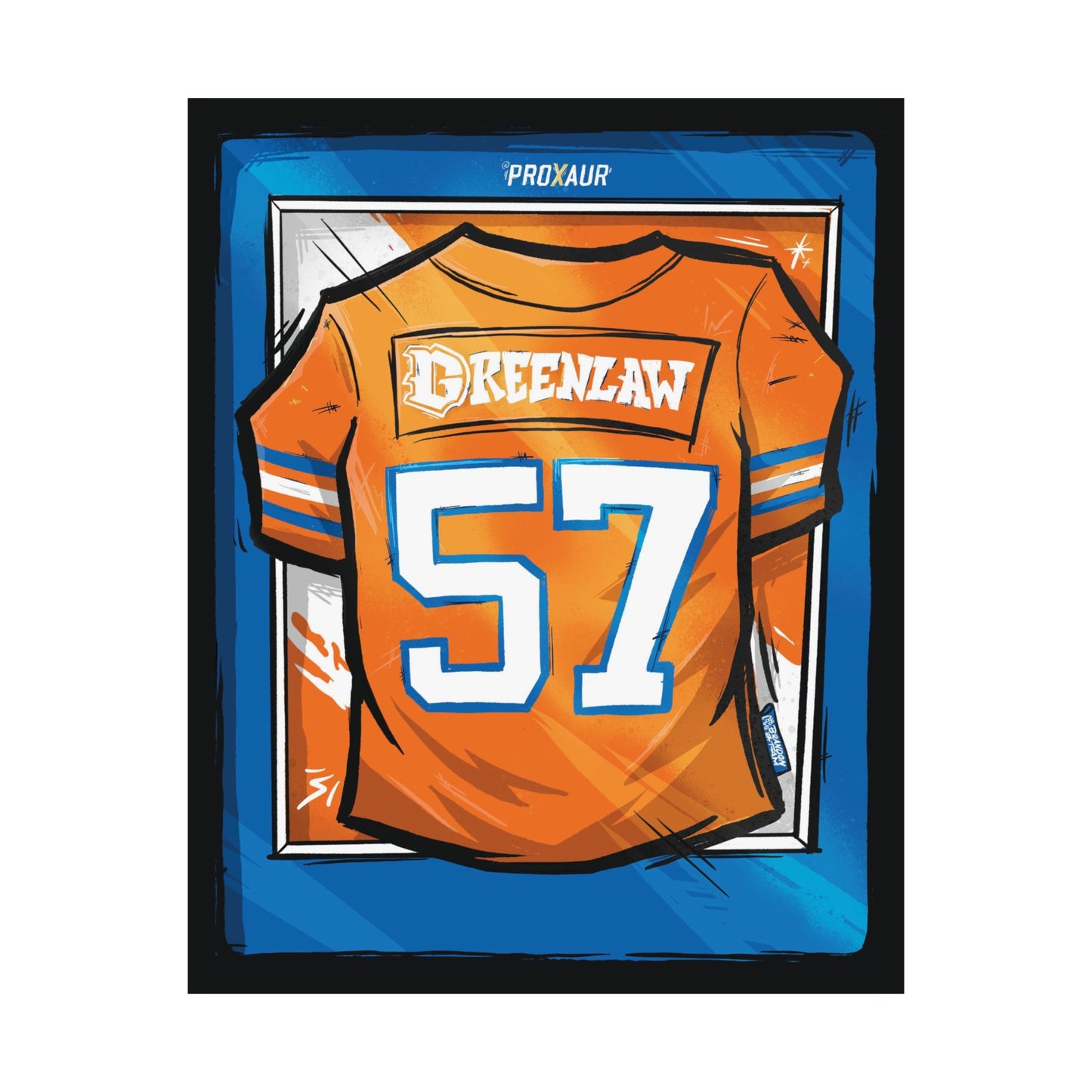 Dre Greenlaw #57 Denver 'Throwback Orange' Jersey Poster