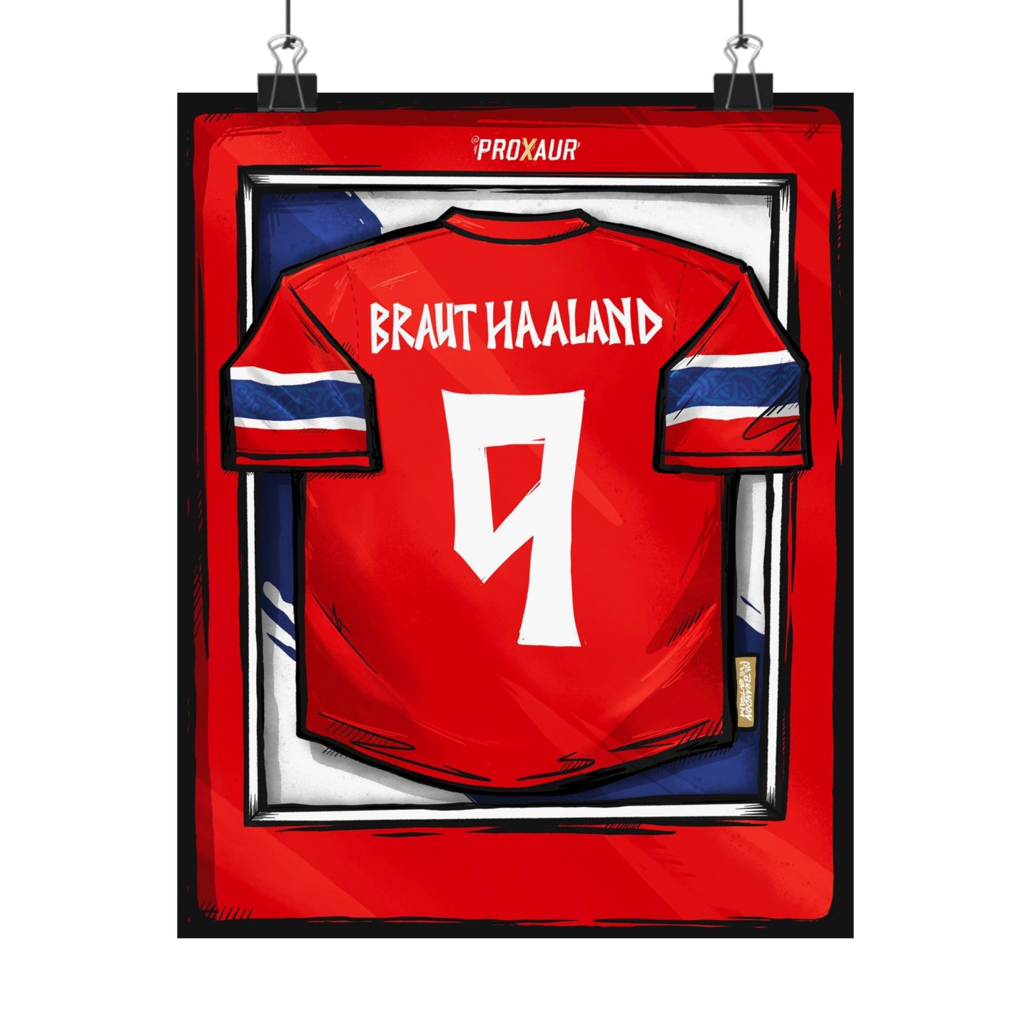 HAALAND Norway Fútbol Jersey Poster