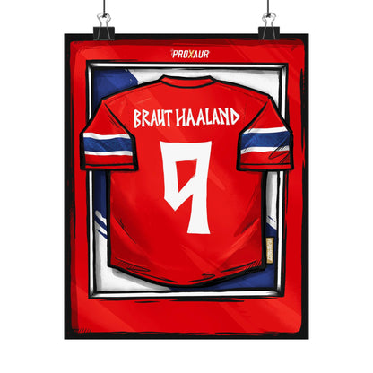 HAALAND Norway Fútbol Jersey Poster