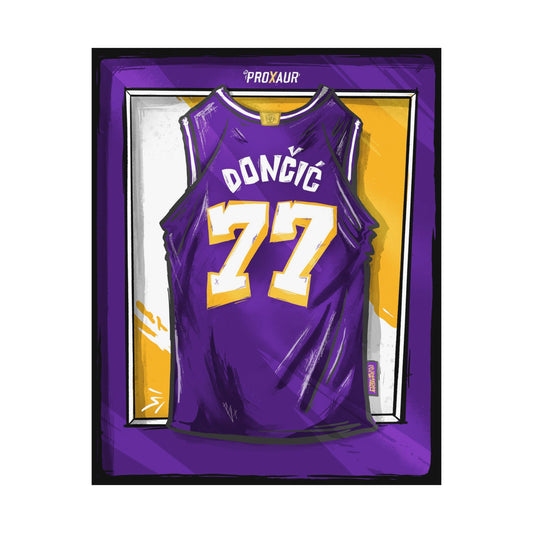 Doncic #77 Los Angeles '2025–26 Statement Edition' Jersey Poster