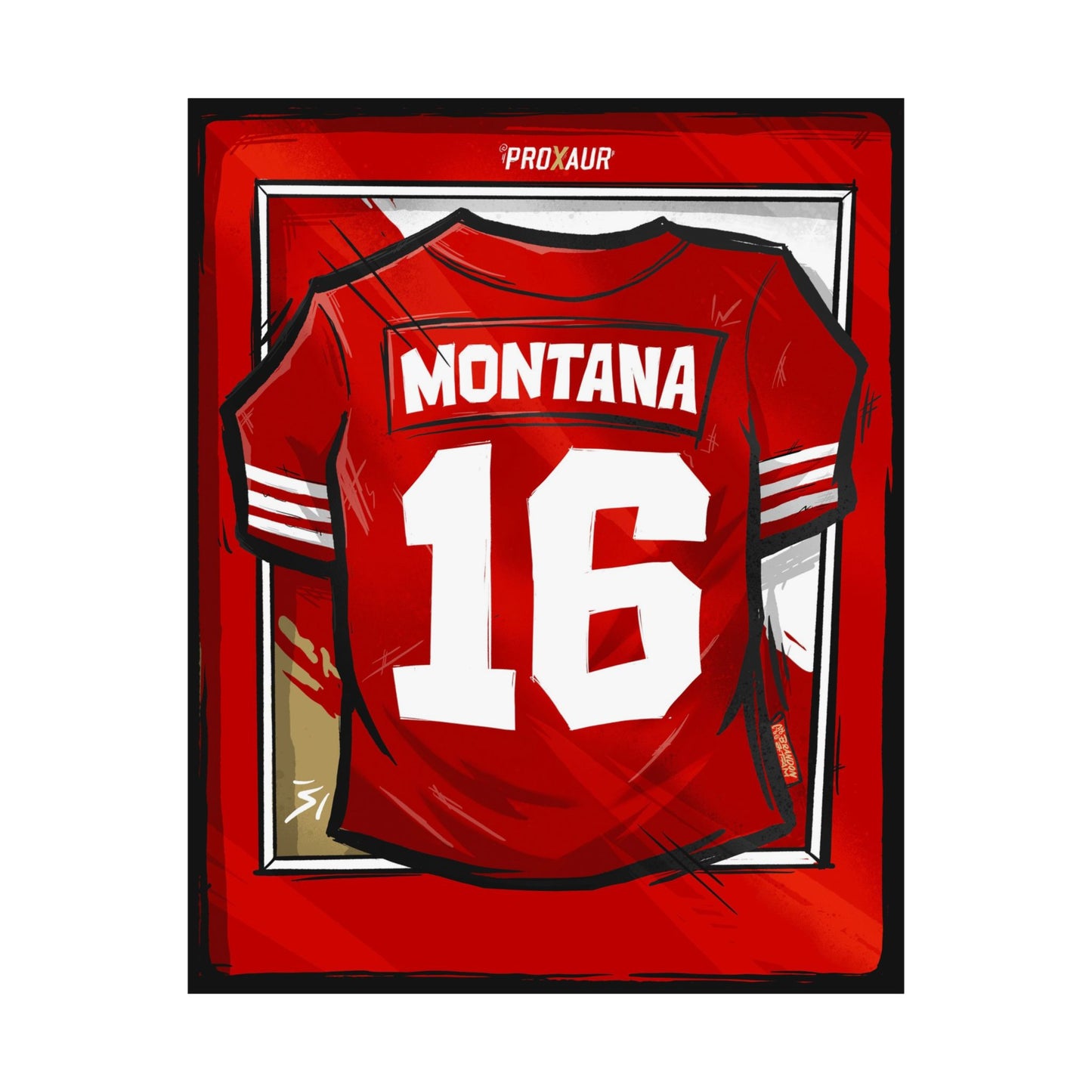 Joe Montana #16 San Francisco 'Classic Red' Jersey Poster