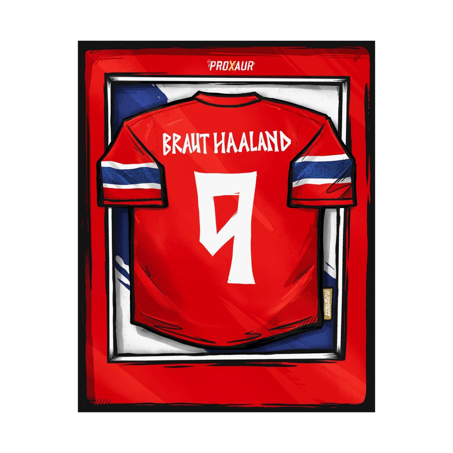 HAALAND Norway Fútbol Jersey Poster