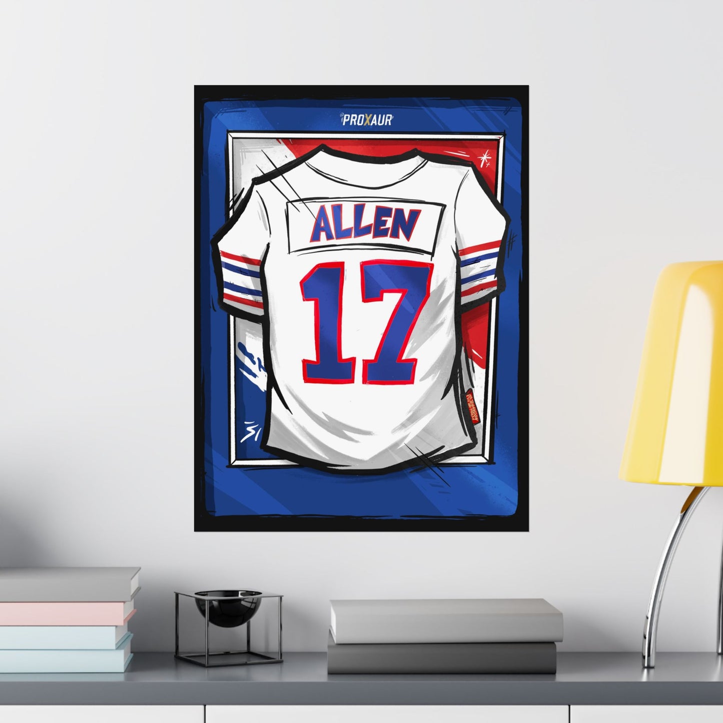 Josh Allen #17 Buffalo 'Throwback White' Jersey Poster