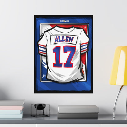 Josh Allen #17 Buffalo 'Throwback White' Jersey Poster
