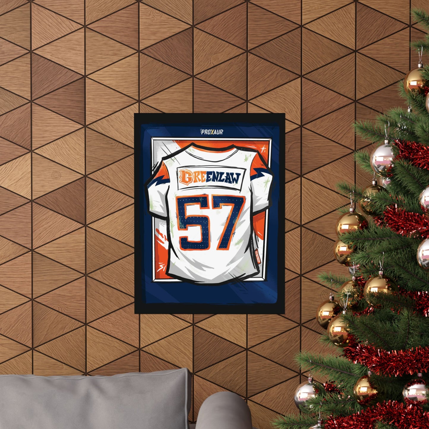 Dre Greenlaw #57 Denver 'Away White' Jersey Poster