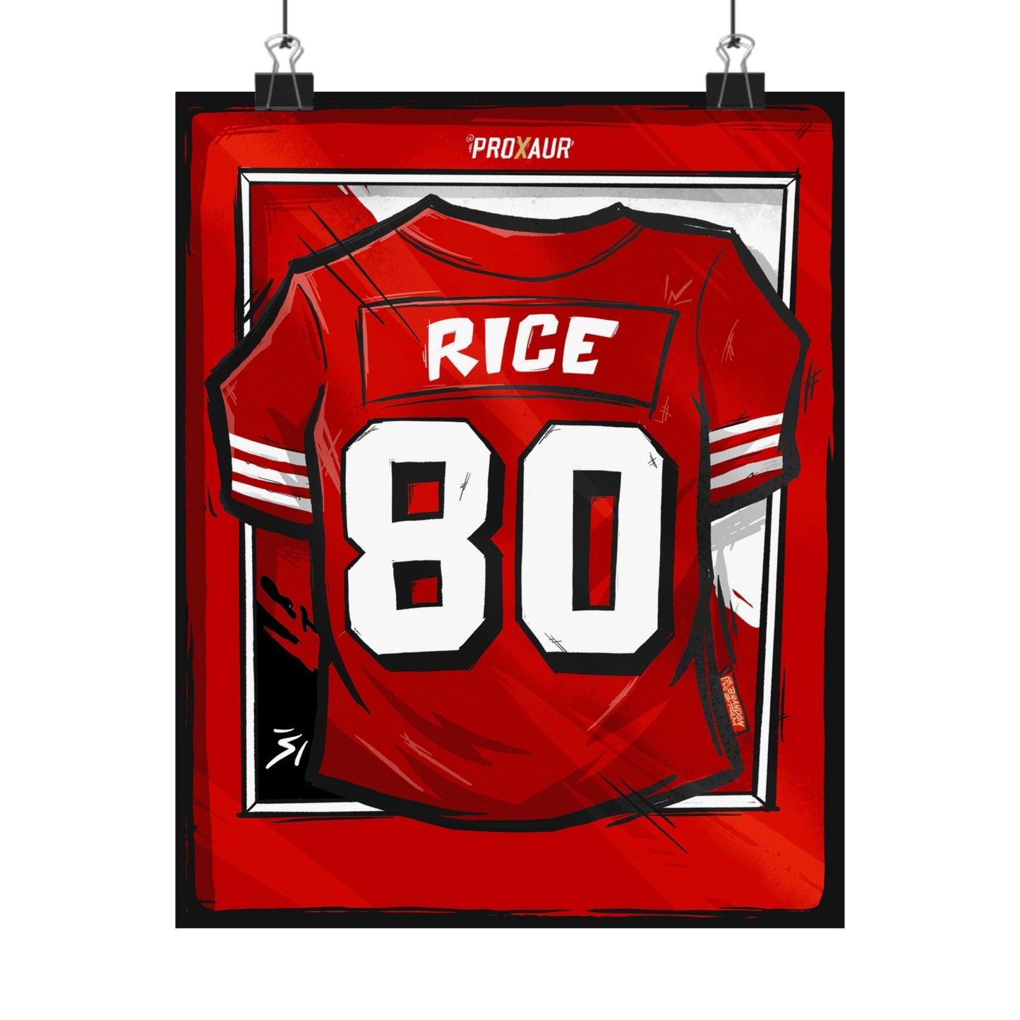 Jerry Rice #80 San Francisco '94 Red' Jersey Poster