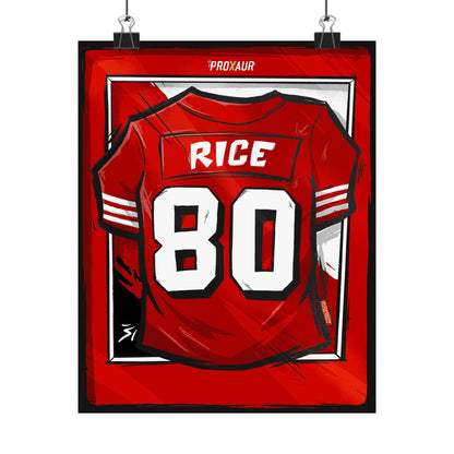 Jerry Rice #80 San Francisco '94 Red' Jersey Poster
