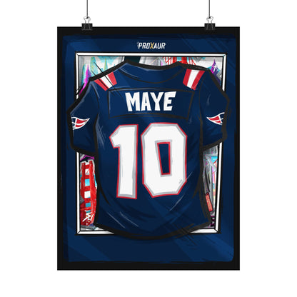 Drake Maye #10 New England 'LX Limited Edition' Jersey Poster