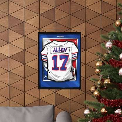 Josh Allen #17 Buffalo 'Throwback White' Jersey Poster