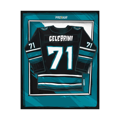 Celebrini #71 San Jose 2025-26 Black Alternate Jersey Poster