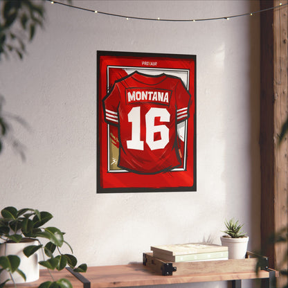 Joe Montana #16 San Francisco 'Classic Red' Jersey Poster