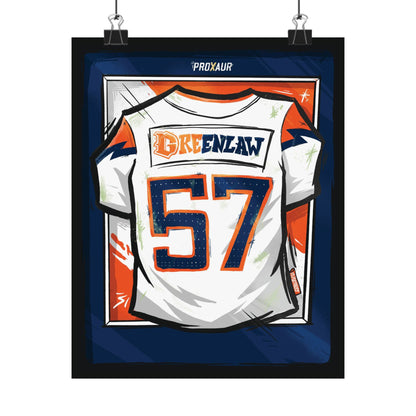 Dre Greenlaw #57 Denver 'Away White' Jersey Poster