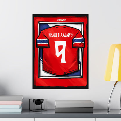 HAALAND Norway Fútbol Jersey Poster