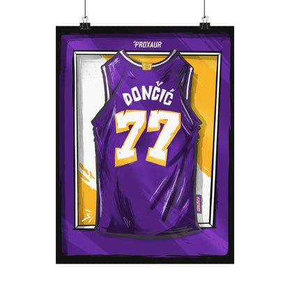 Doncic #77 Los Angeles '2025–26 Statement Edition' Jersey Poster