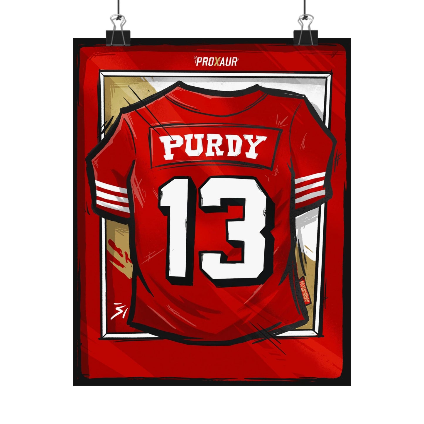 Brock Purdy #13 San Francisco '94' Throwback Red' Jersey Poster