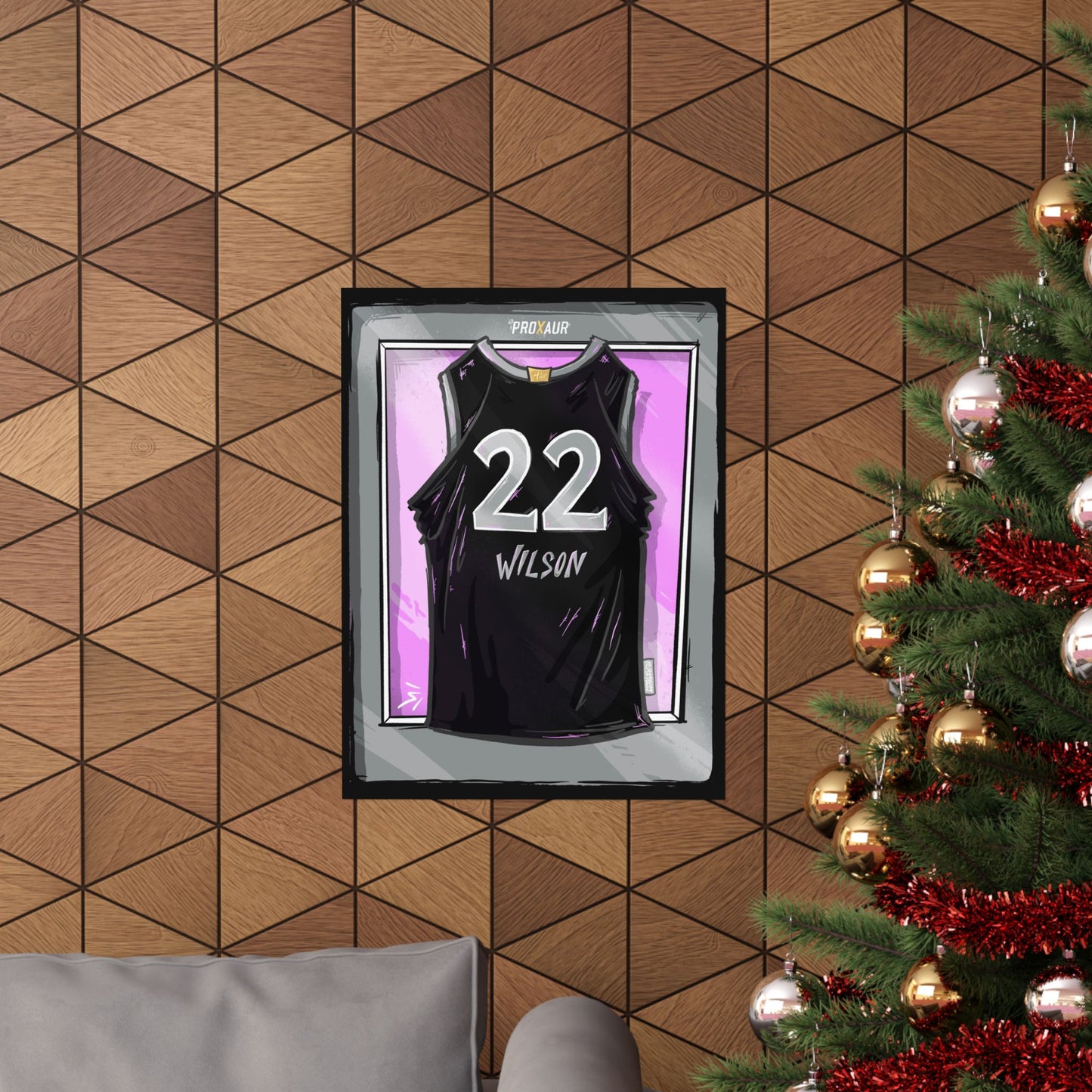 A'ja Wilson Wilson #22 Las Vegas Black/Pink Jersey Poster