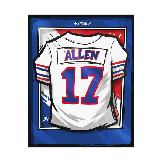 Josh Allen #17 Buffalo 'Throwback White' Jersey Poster