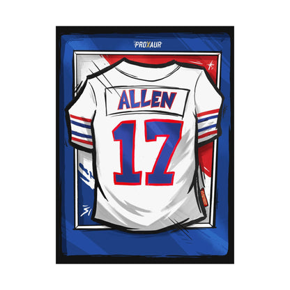 Josh Allen #17 Buffalo 'Throwback White' Jersey Poster