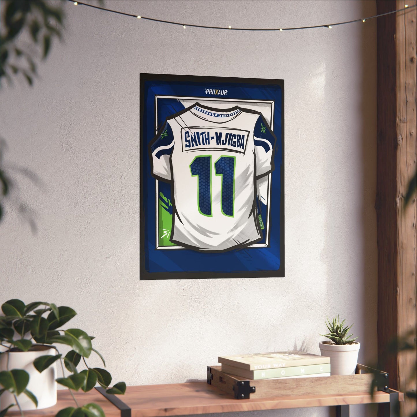 Jaxon Smith-Njigba Seattle #11 'Away White' Jersey Poster