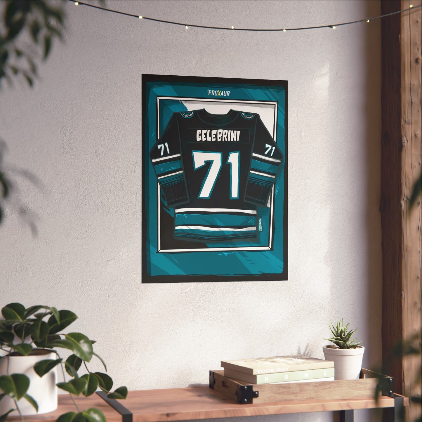 Celebrini #71 San Jose 2025-26 Black Alternate Jersey Poster