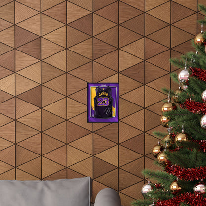 LeBron James '23' Los Angeles Black/Purple Jersey Poster