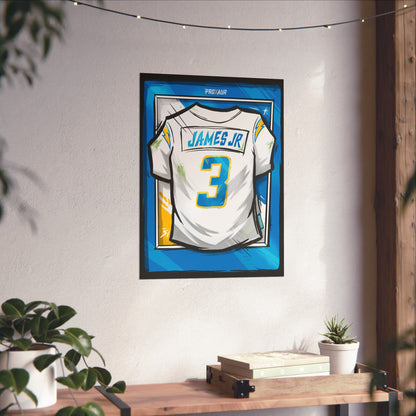 Derwin James Jr. #3 Los Angeles 'Away White' Jersey Poster