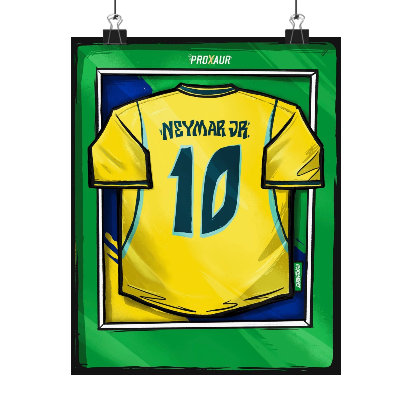 NEYMAR JR. Brazil Fútbol Jersey Poster