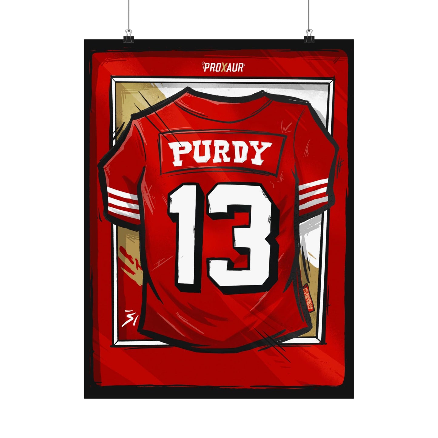 Brock Purdy #13 San Francisco '94' Throwback Red' Jersey Poster