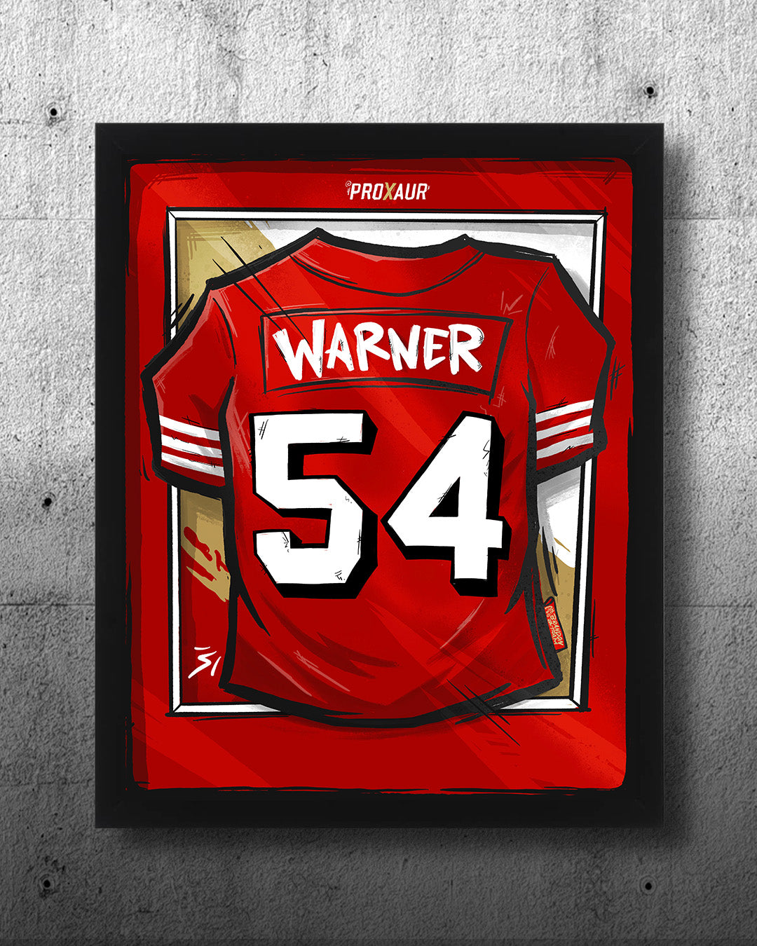 Fred Warner #54 San Francisco '94 Throwback Red' Jersey Poster