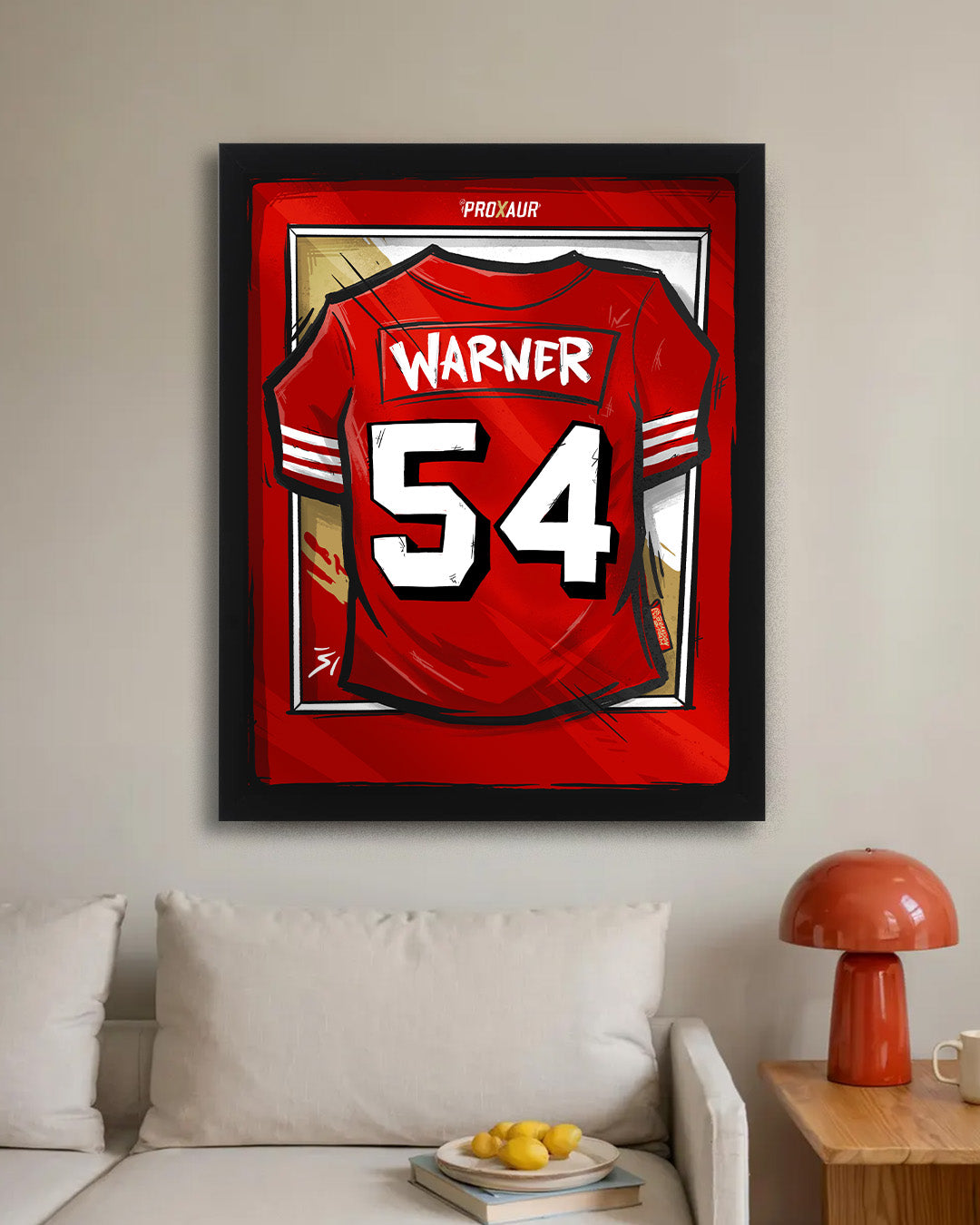 Fred Warner #54 San Francisco '94 Throwback Red' Jersey Poster