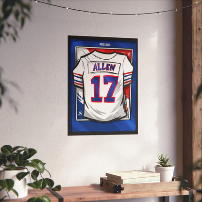 Josh Allen #17 Buffalo 'Throwback White' Jersey Poster