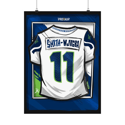 Jaxon Smith-Njigba Seattle #11 'Away White' Jersey Poster