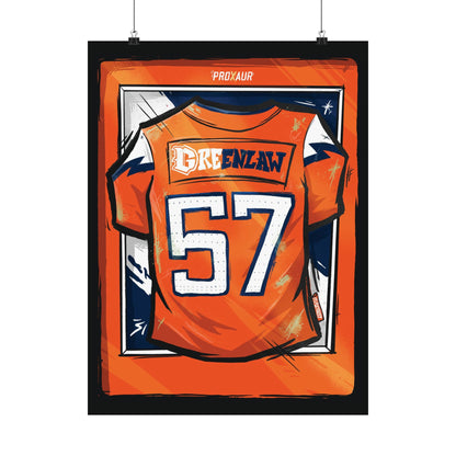 Dre Greenlaw #57 Denver 'Home Orange' Jersey Poster