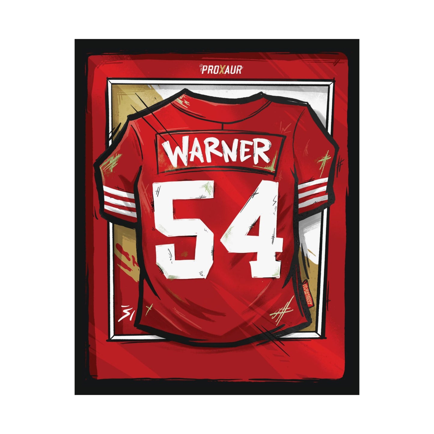 Fred Warner #54 San Francisco 'Home Red' Jersey Poster