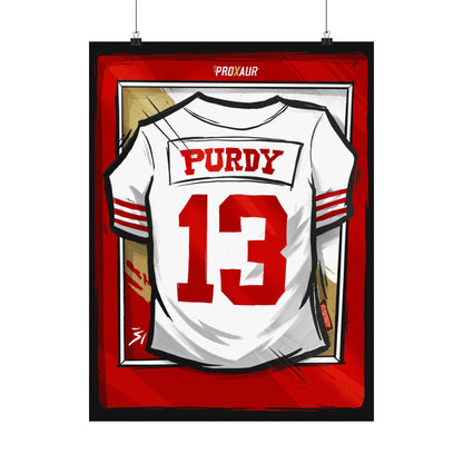 Brock Purdy #13 San Francisco 'Away White' Jersey Poster