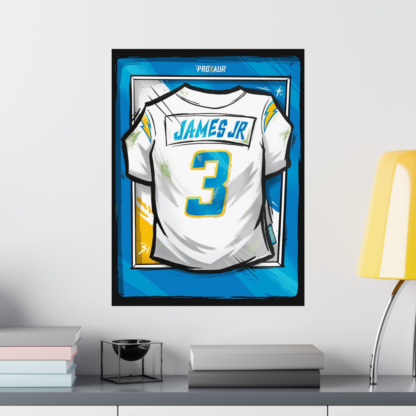 Derwin James Jr. #3 Los Angeles 'Away White' Jersey Poster