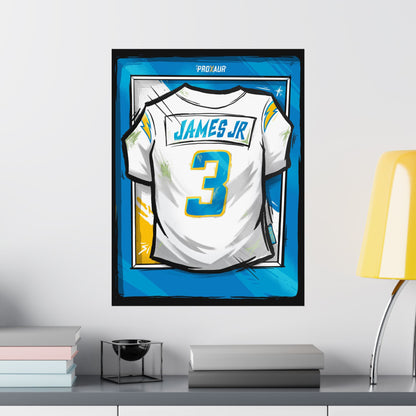 Derwin James Jr. #3 Los Angeles 'Away White' Jersey Poster