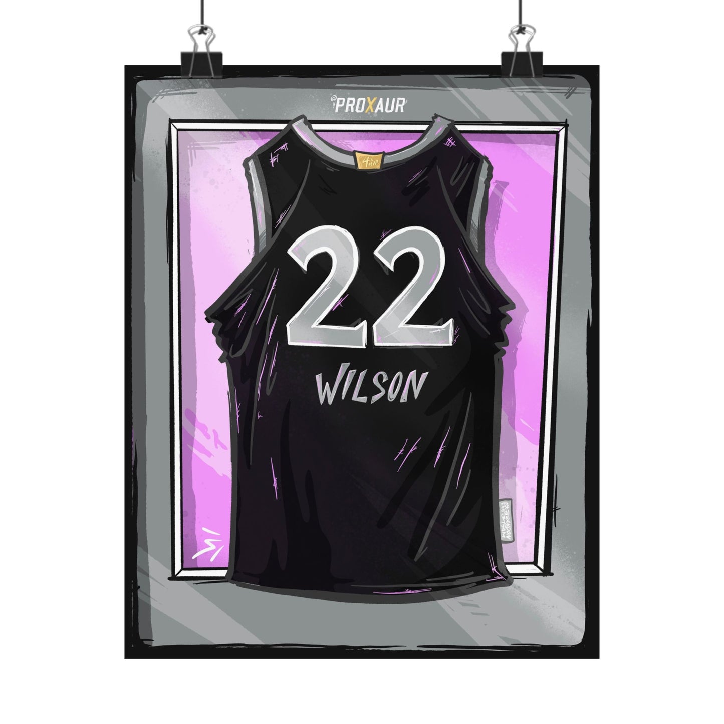 A'ja Wilson Wilson #22 Las Vegas Black/Pink Jersey Poster