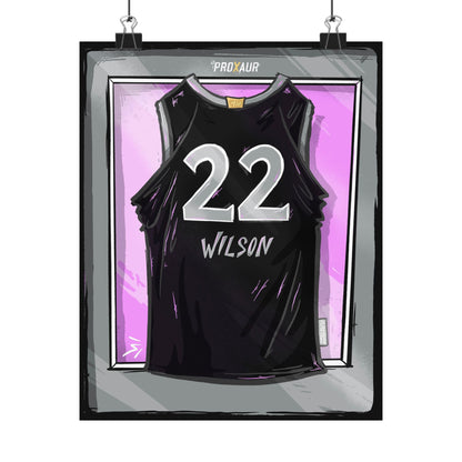 A'ja Wilson Wilson #22 Las Vegas Black/Pink Jersey Poster