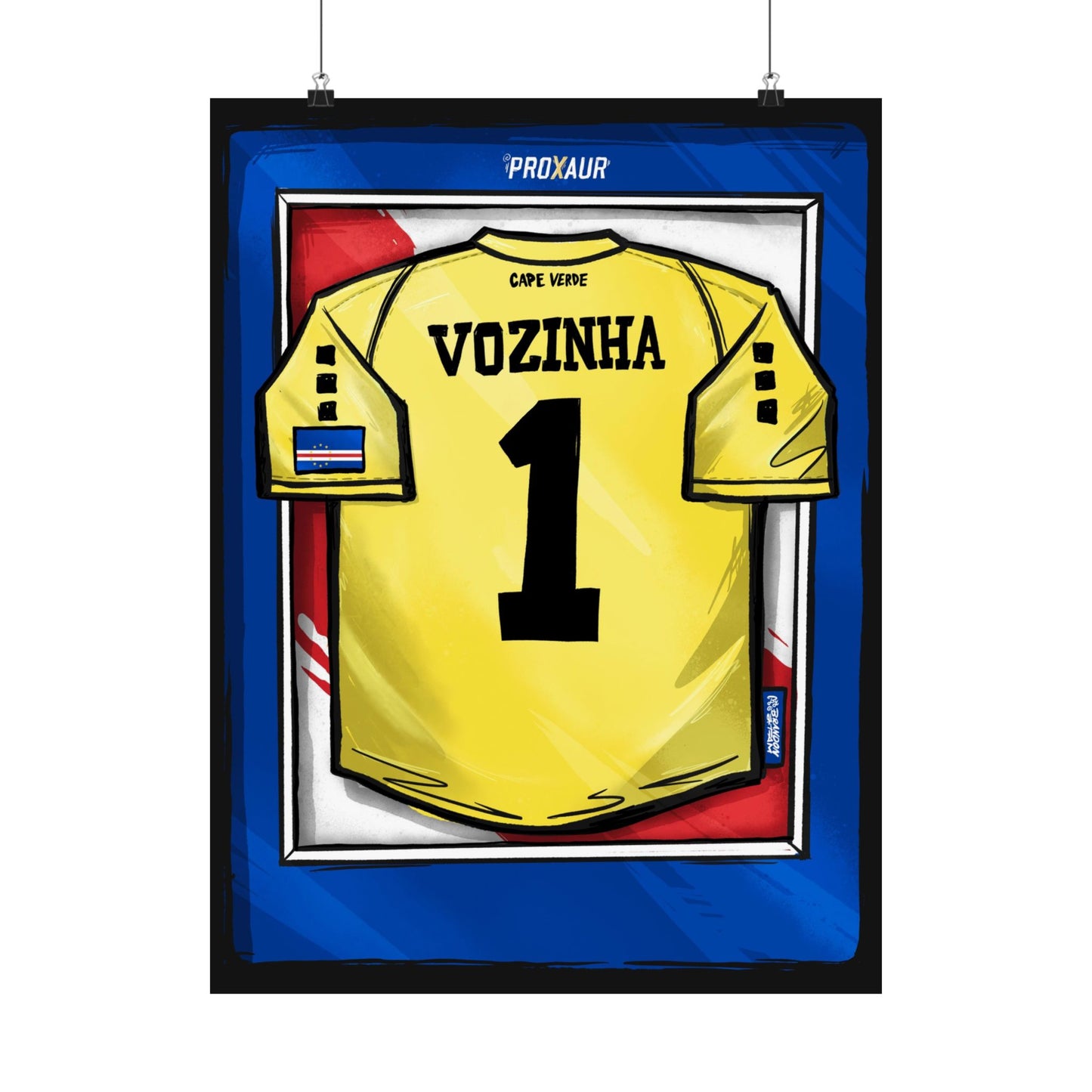 "VOZINHA" Cape Verde Fútbol Jersey Poster