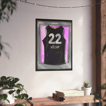 A'ja Wilson Wilson #22 Las Vegas Black/Pink Jersey Poster